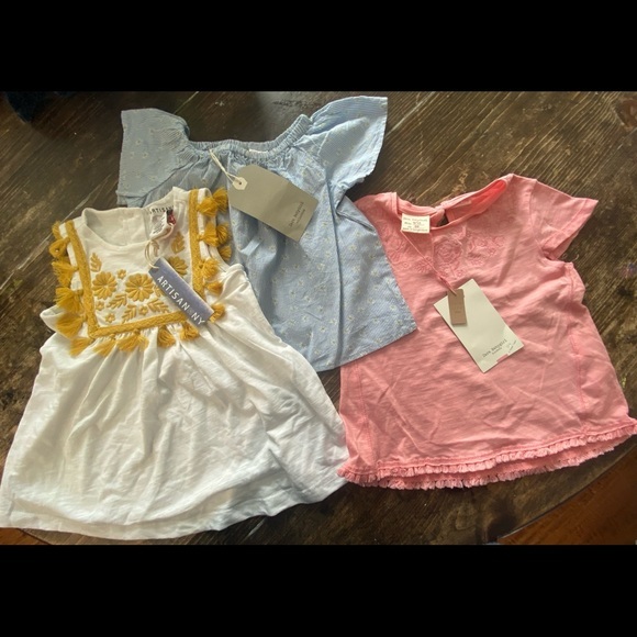3 NWT shirts! 2 ZARA babygirl & 1 ARTISAN NY - Picture 1 of 16